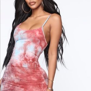 Fashion Nova tie dye print rose/combo summer dress